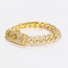 Bracelets & Bangles | JWL-BRA Bracelets & Bangles 14Mm Iced Prong Link Bracelet - Gold