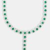 Iced Jewellery | cernucci Iced Jewellery Iced Green Cz Cluster Drop Necklace