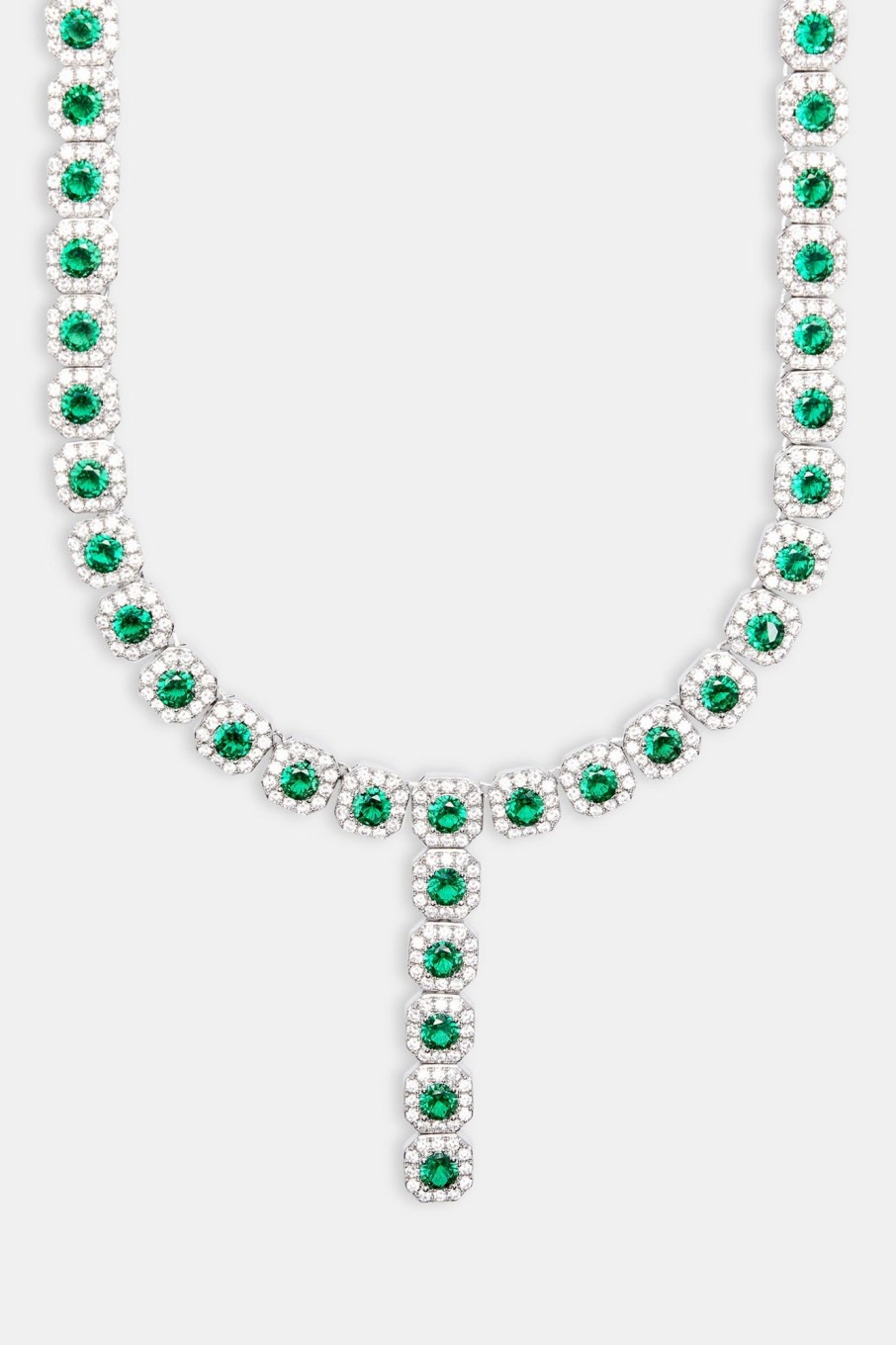 Iced Jewellery | cernucci Iced Jewellery Iced Green Cz Cluster Drop Necklace