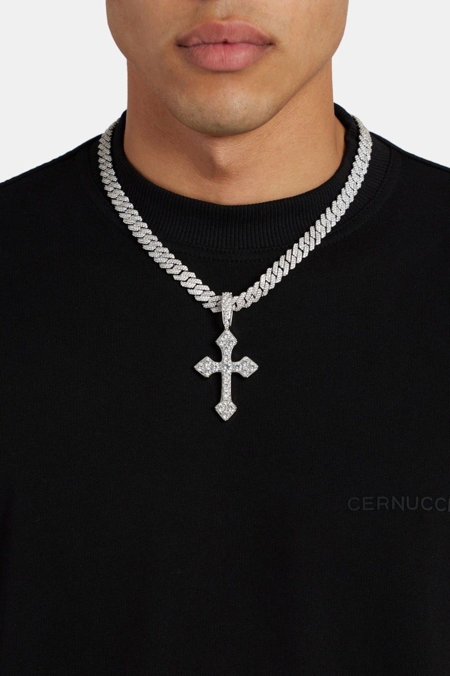 Iced Jewellery | JWL-PEND Iced Jewellery Large 70Mm Iced Cz Celtic Cross Pendant