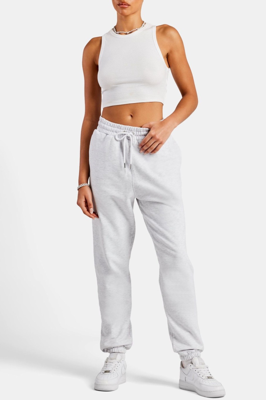 Trousers & Joggers | CLO-BOT-TRO Trousers & Joggers Ladies Cernucci Limited Jogger - Light Grey Marl