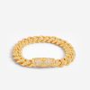 Bracelets & Bangles | JWL-BRA Bracelets & Bangles 12Mm Iced Cuban Link Bracelet - Gold