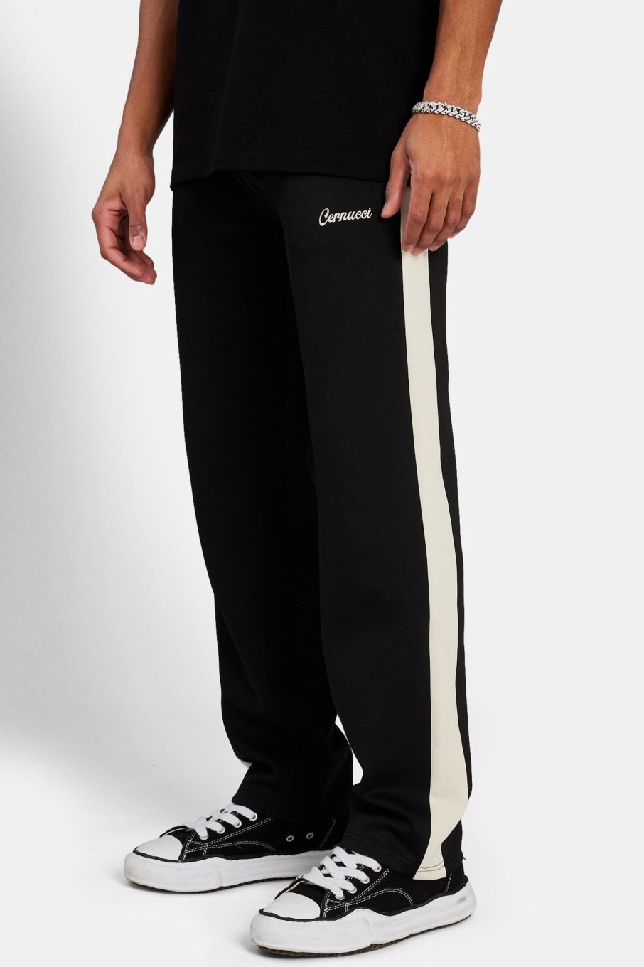 Trousers & Joggers | CLO-BOT-TRO Trousers & Joggers Contrast Panel Track Pant - Black