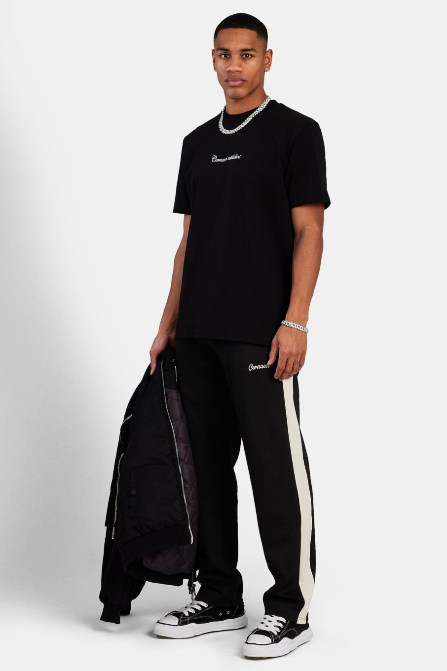 Trousers & Joggers | CLO-BOT-TRO Trousers & Joggers Contrast Panel Track Pant - Black