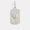 Pendants | cernucci Pendants Iced Cz Debossed Heartbreak Dog Tag Pendant