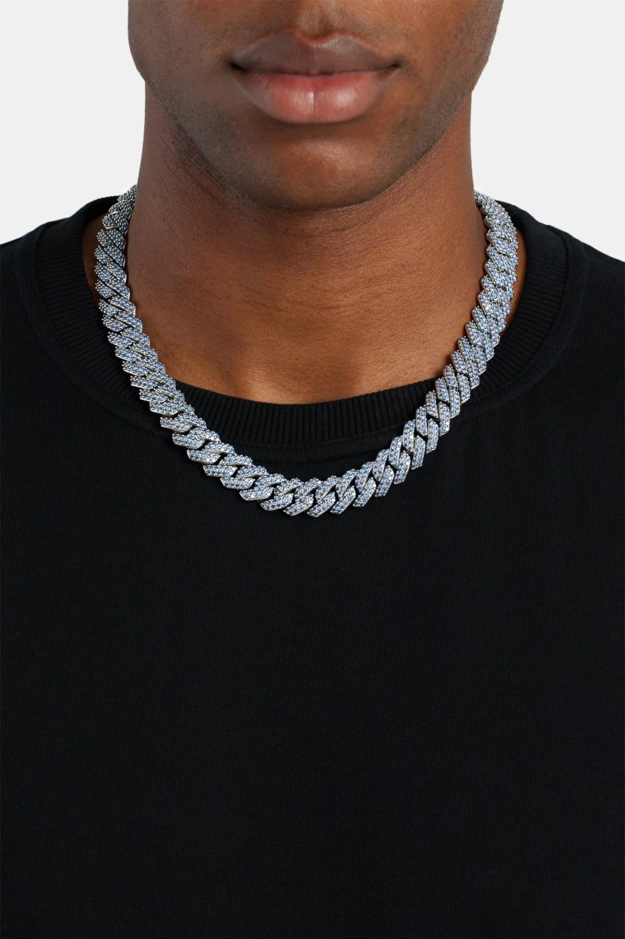 Chains | cernucci Chains 14Mm Iced Dark Blue Cz Prong Cuban Chain