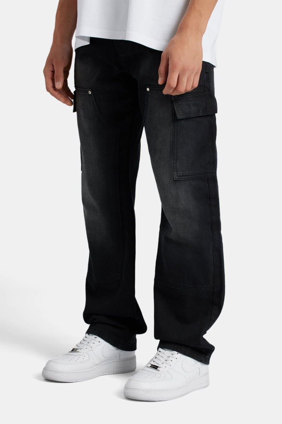 Jeans | CLO-BOT-DEN Jeans Relaxed Cargo Carpenter Jeans - Washed Black