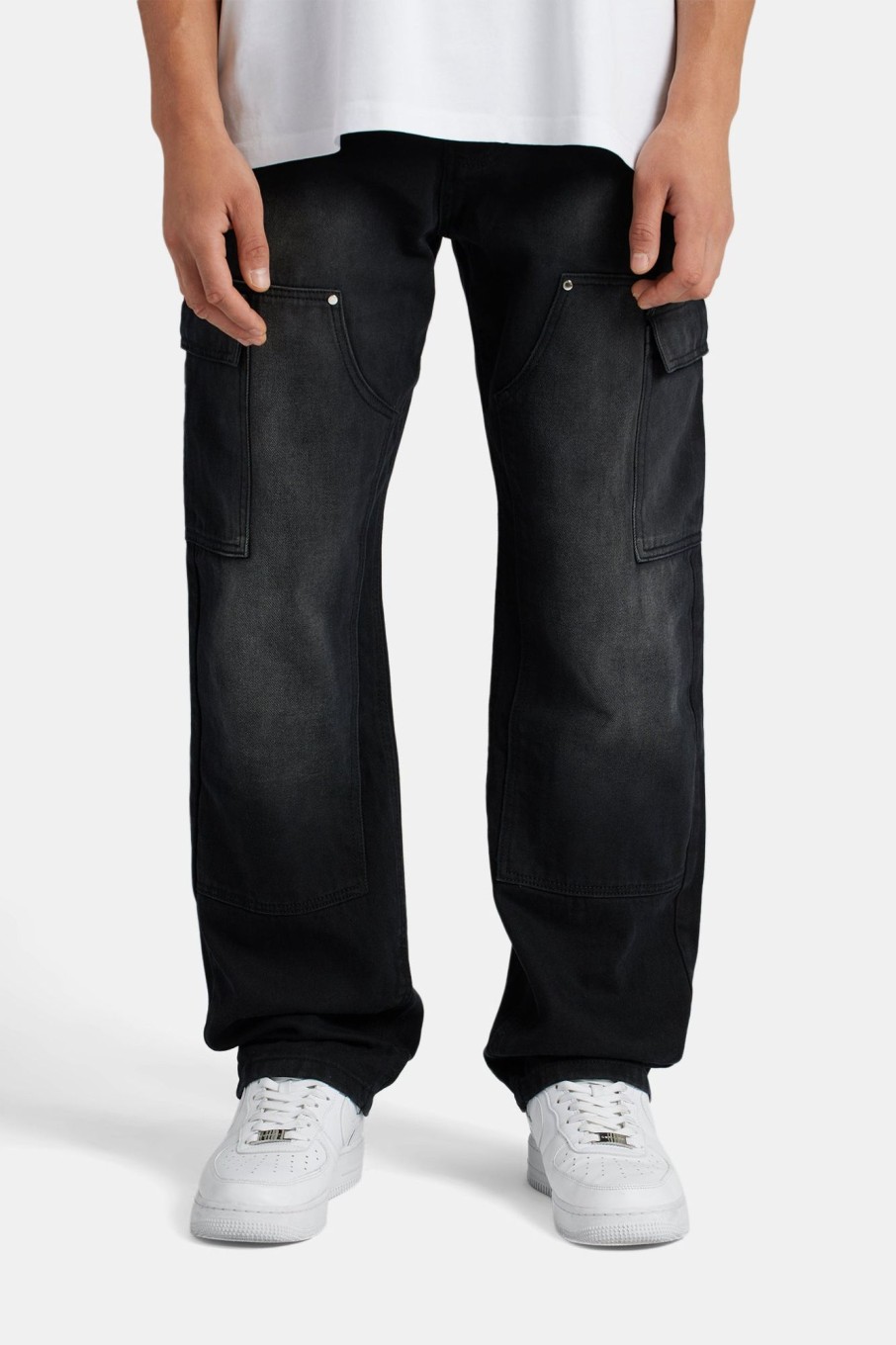 Jeans | CLO-BOT-DEN Jeans Relaxed Cargo Carpenter Jeans - Washed Black