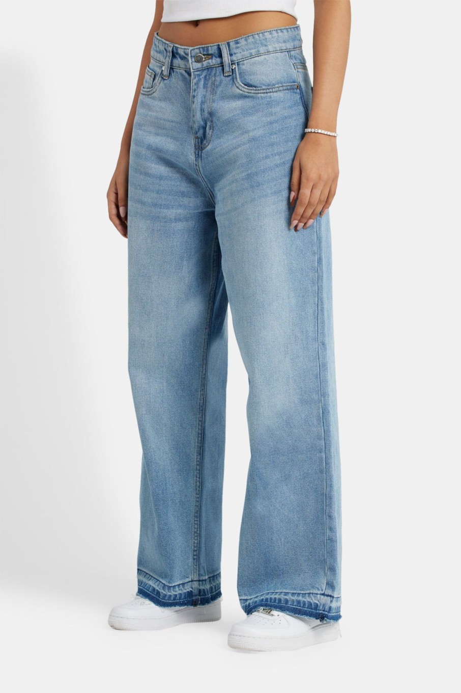 Jeans | CLO-BOT-DEN Jeans Relaxed Fit Raw Hem Jeans - Light Blue