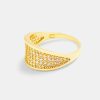 Rings | cernucci Rings Sterling Silver Gold Plated Pave Cz Ring