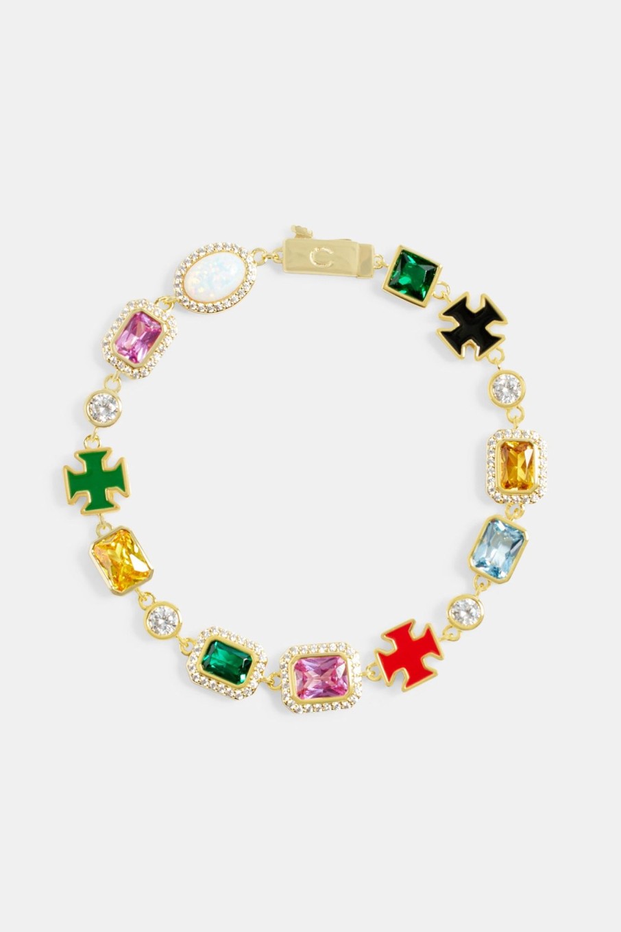 Cernucci X Phil Foden | cernucci Cernucci X Phil Foden Multi Gemstone Motif Bracelet - Gold