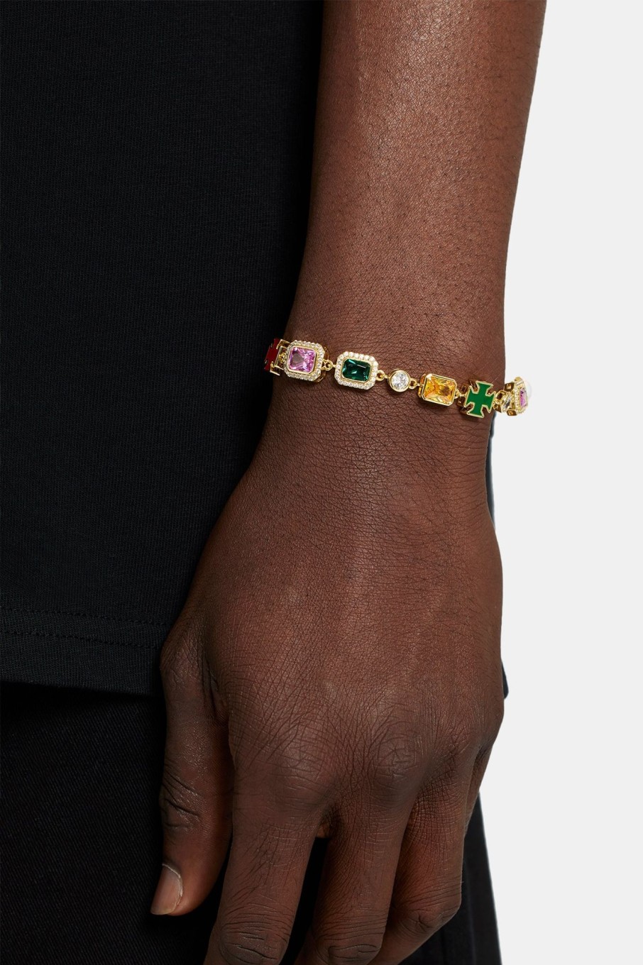 Cernucci X Phil Foden | cernucci Cernucci X Phil Foden Multi Gemstone Motif Bracelet - Gold