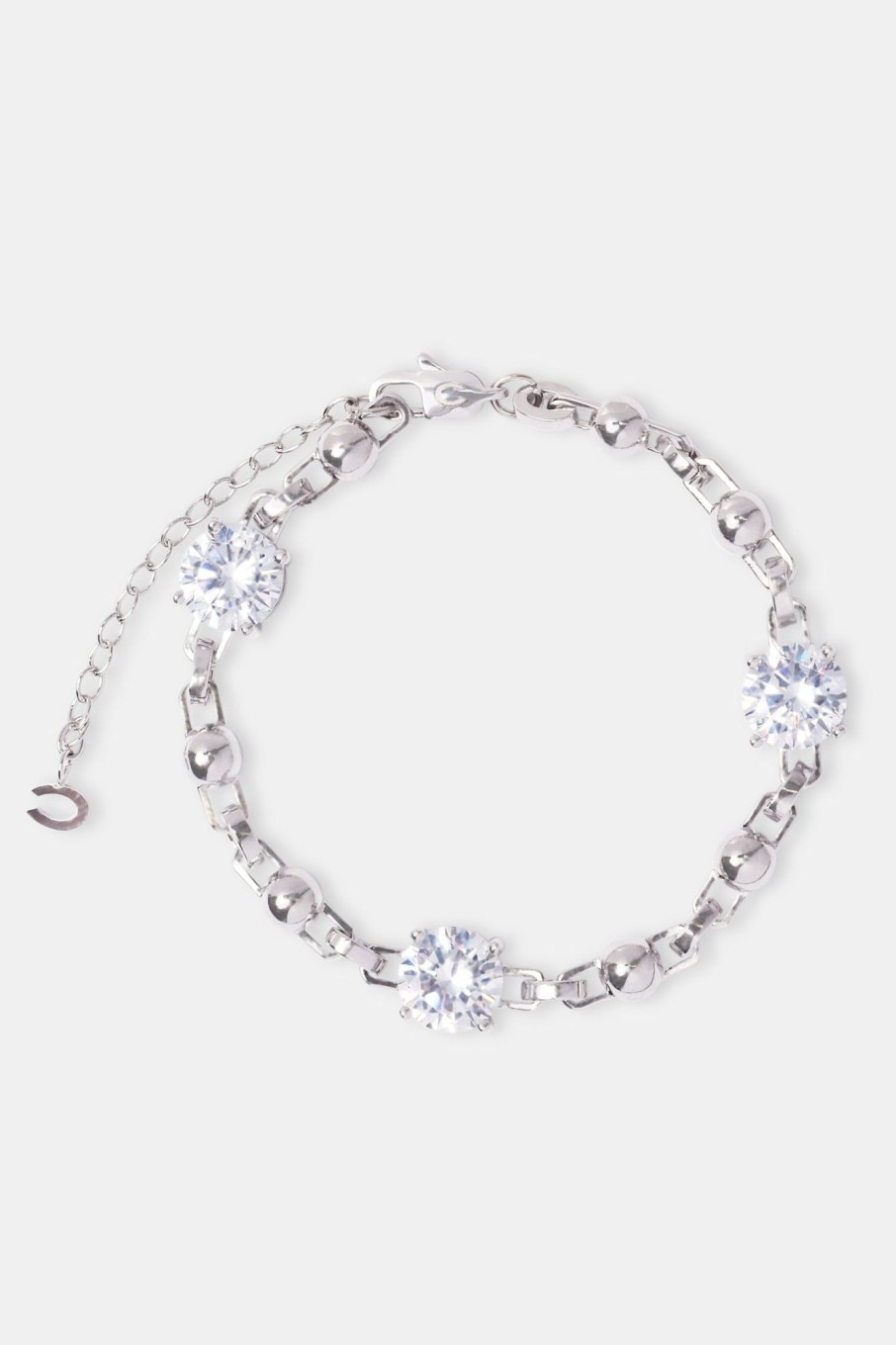 Bracelets & Bangles | cernucci Bracelets & Bangles Iced Gem U0026 Ball Mix Chain Bracelet - White