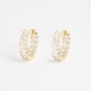 Iced Jewellery | JWL-EAR Iced Jewellery 5Mm Iced Clear Round Tennis Earrings - Gold