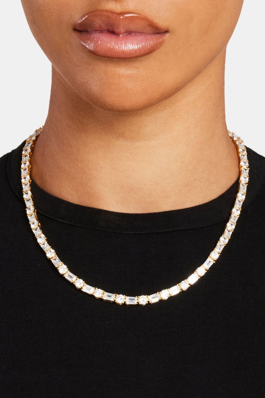 Chains | JWL-CHN Chains Round U0026 Rectangular Tennis Chain - Gold 5Mm