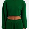 Hoodies & Sweatshirts | CLO-TOP-HS-SWE Hoodies & Sweatshirts Cernucci Crop Sweatshirt - Dark Green