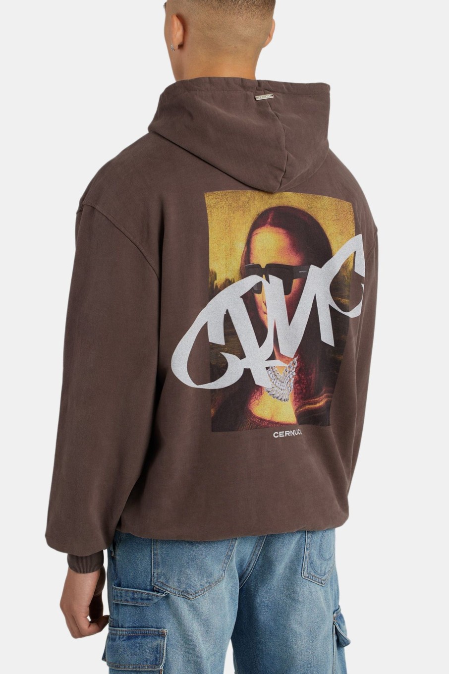 Hoodies & Sweatshirts | cernucci Hoodies & Sweatshirts Portrait Graffiti Graphic Hoodie - Chocolate