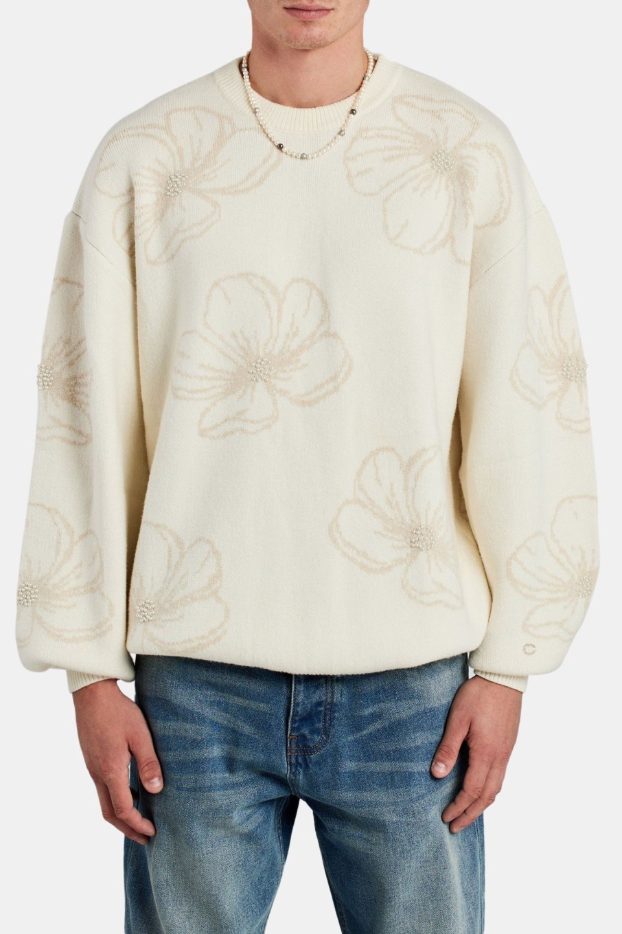 Knitwear | CLO-TOP-KTW Knitwear Floral Pearl Knitted Jumper