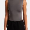 T-Shirts & Tops | CLO-TOP-BODY T-Shirts & Tops High Neck Sleeveless Bodysuit - Charcoal