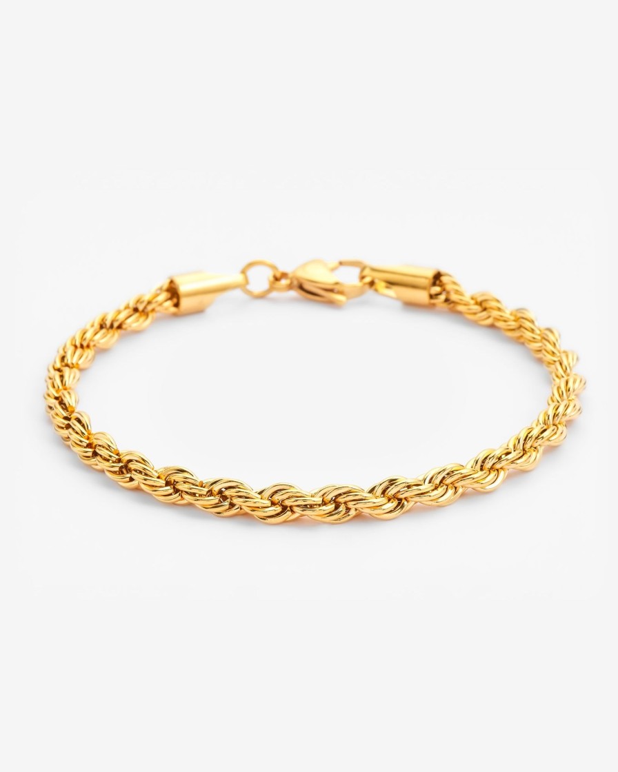 Bracelets & Bangles | JWL-BRA Bracelets & Bangles 5Mm Rope Bracelet - Gold