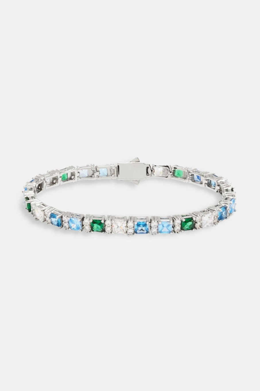 Cernucci X Phil Foden | cernucci Cernucci X Phil Foden Iced Baguette Tennis Bracelet - Blue Green