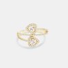 Iced Jewellery | JWL-RNG Iced Jewellery Gold Plated 925 15Mm Heart Cz Twist Ring