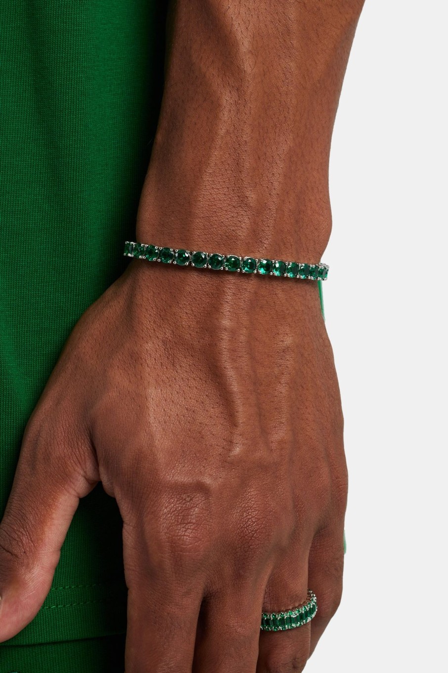 Iced Jewellery | cernucci Iced Jewellery 5Mm Tennis Bracelet - Dark Green