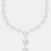 Iced Jewellery | JWL-CHN Iced Jewellery Heart Drop Chain - White