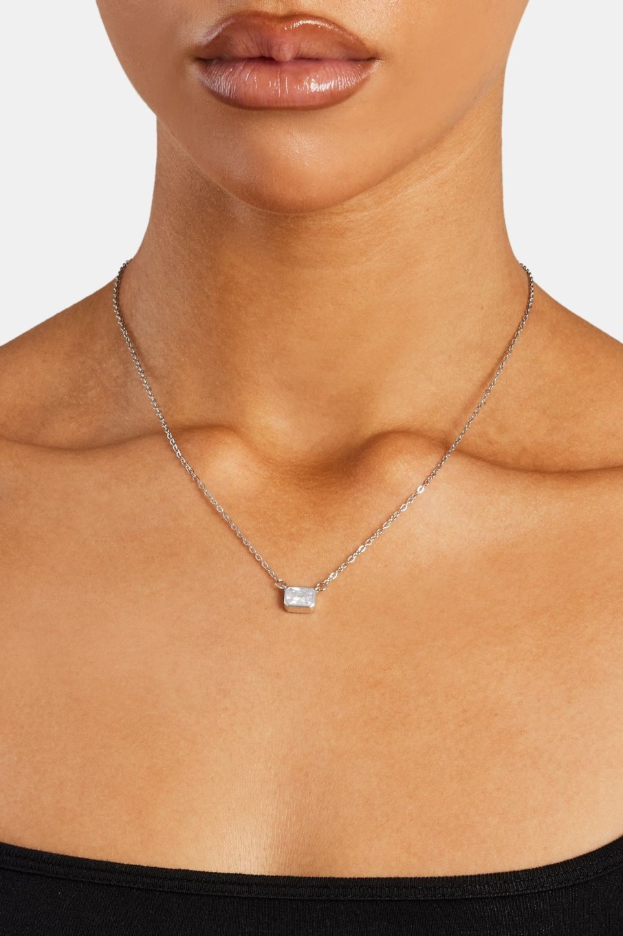 Necklaces | JWL-NECK Necklaces Clear Gemstone Necklace - White