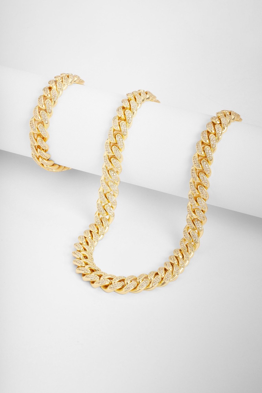 Jewellery Sets | cernucci Jewellery Sets 12Mm Iced Cuban Chain + Bracelet Bundle - Gold