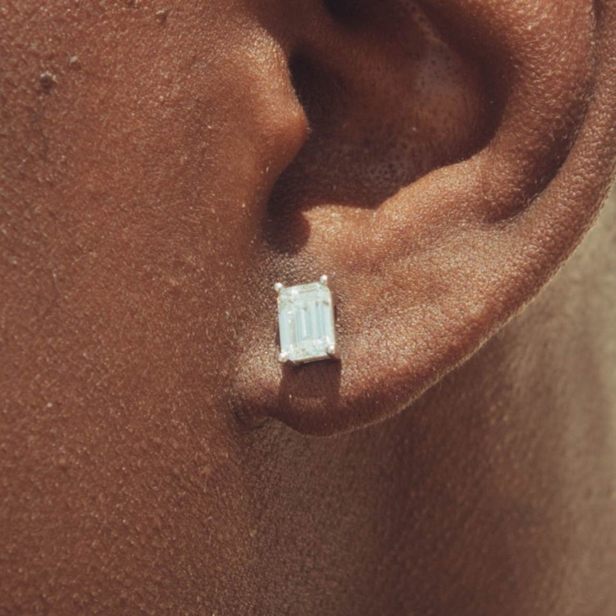 Iced Jewellery | JWL-EAR Iced Jewellery 7Mm Emerald Cut Stud Earrings