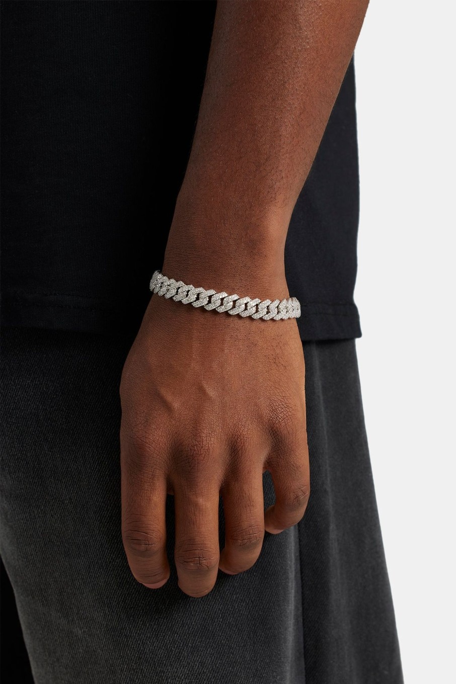 Bracelets & Bangles | JWL-BRA Bracelets & Bangles 10Mm Iced Prong Link Bracelet