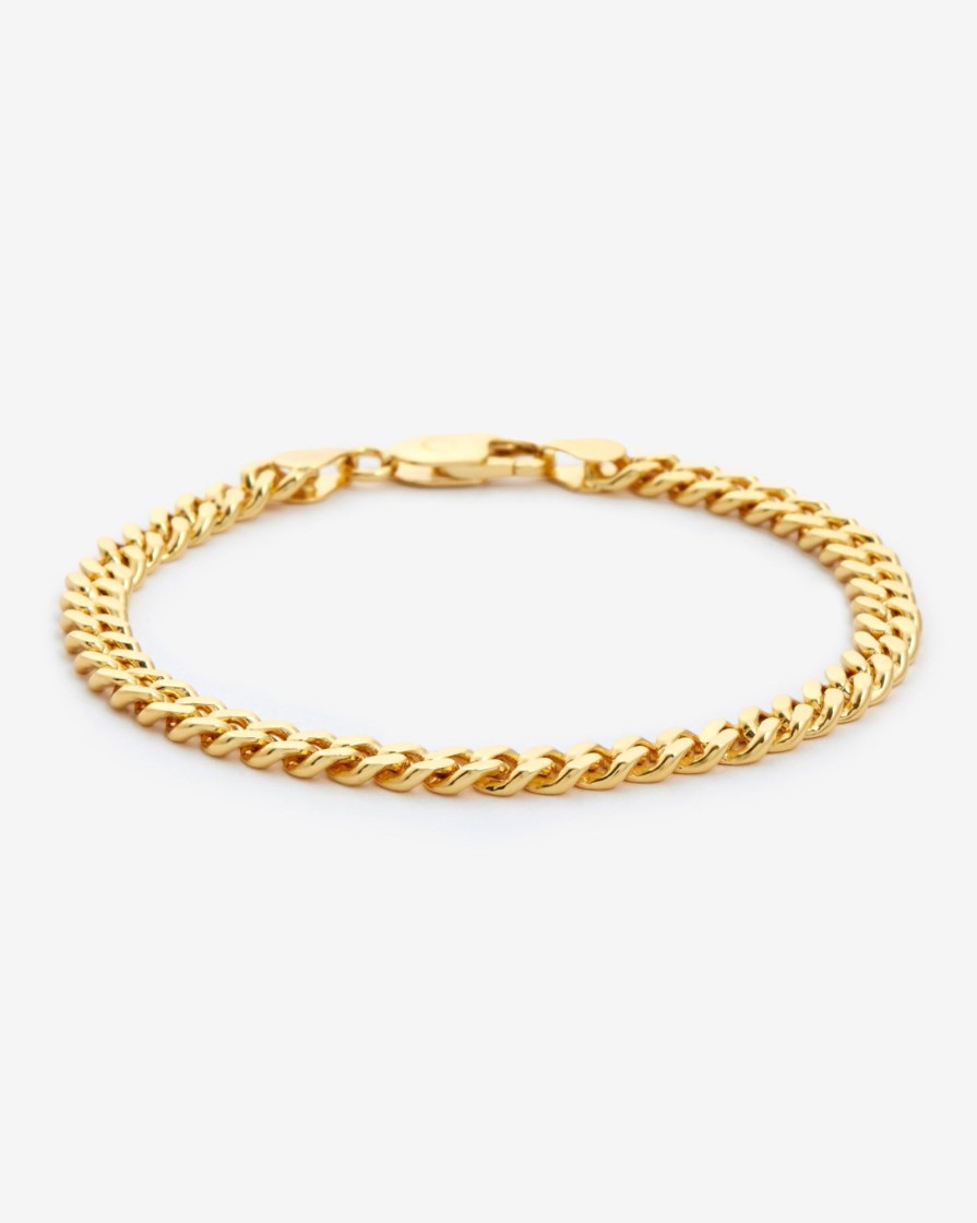 Bracelets & Bangles | JWL-BRA Bracelets & Bangles 925 5Mm Cuban Bracelet - Gold