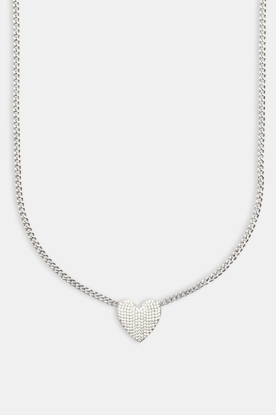 Iced Jewellery | JWL-NECK Iced Jewellery Iced Heart Necklace - White