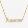 Necklaces | JWL-NECK Necklaces Iced Aquarius Zodiac Necklace - Gold