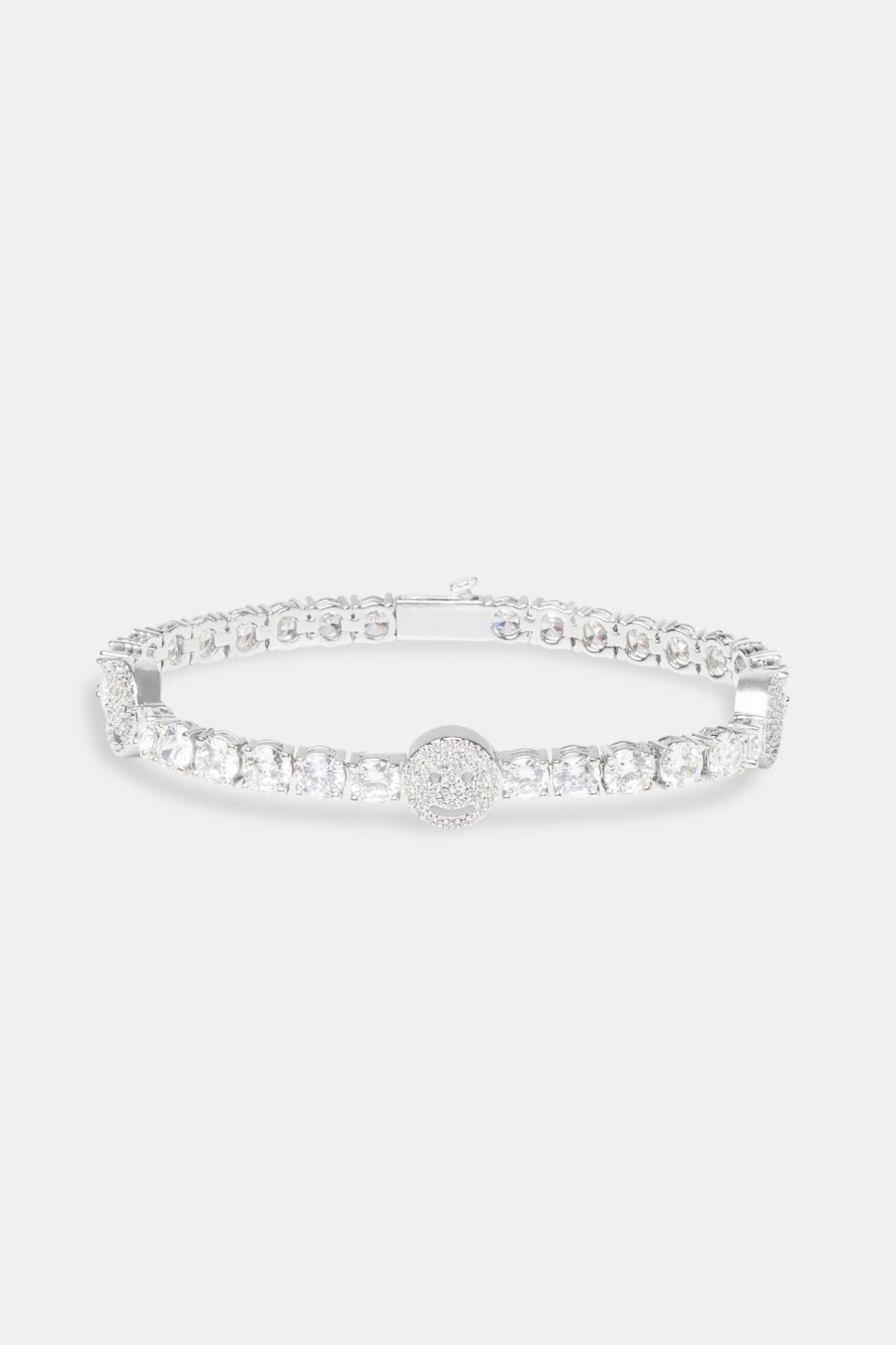 Iced Jewellery | cernucci Iced Jewellery Iced Happy Face Tennis Bracelet - White 5Mm