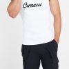 T-Shirts & Vests | cernucci T-Shirts & Vests Cernucci Embroidered Muscle Fit Vest - White