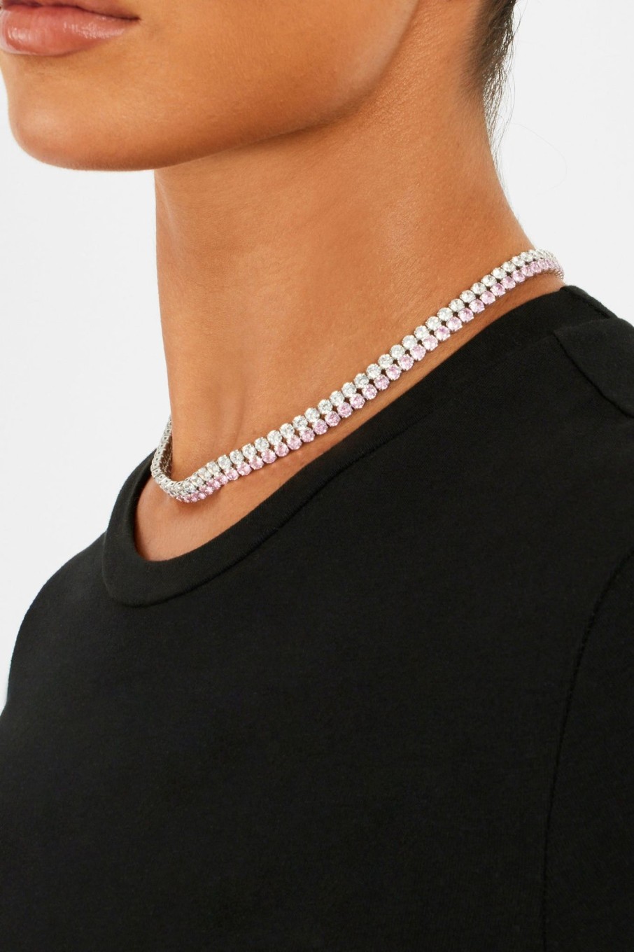 Chains | JWL-CHN Chains Double Row Iced Pink Tennis Chain