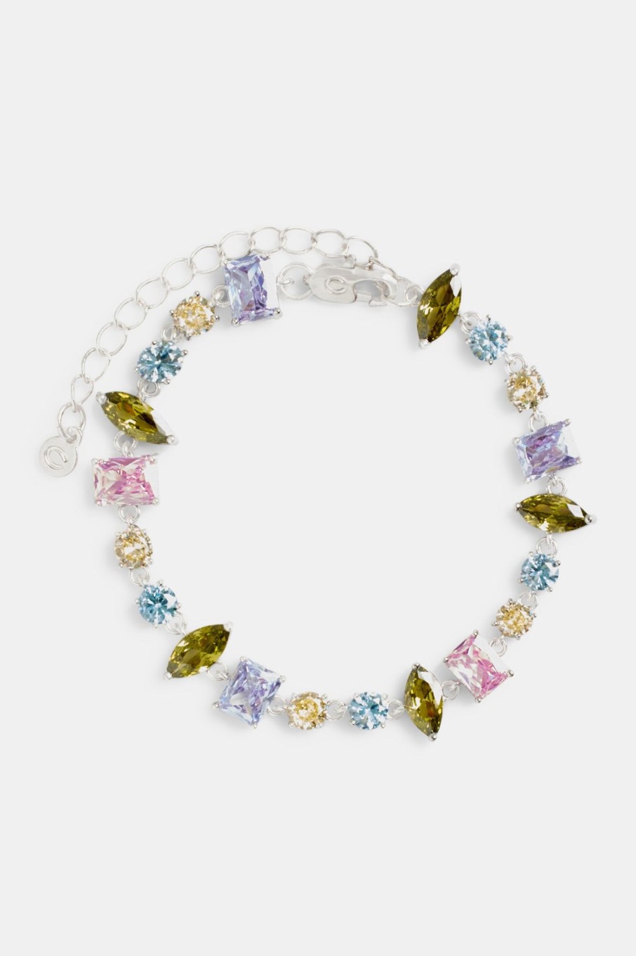 Iced Jewellery | JWL-BRA Iced Jewellery Iced Cz Colourful Mixed Shape Tennis Bracelet