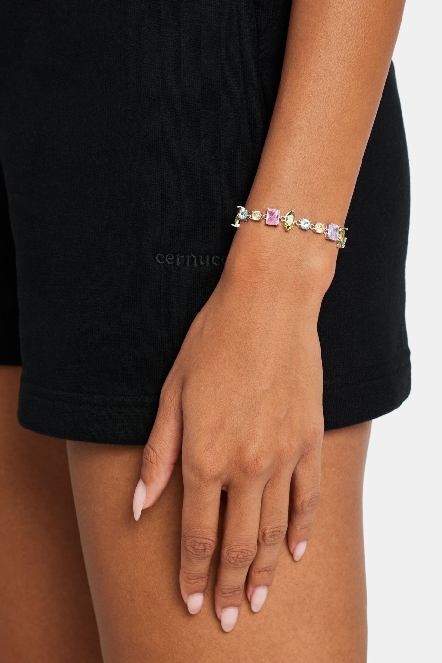 Iced Jewellery | JWL-BRA Iced Jewellery Iced Cz Colourful Mixed Shape Tennis Bracelet