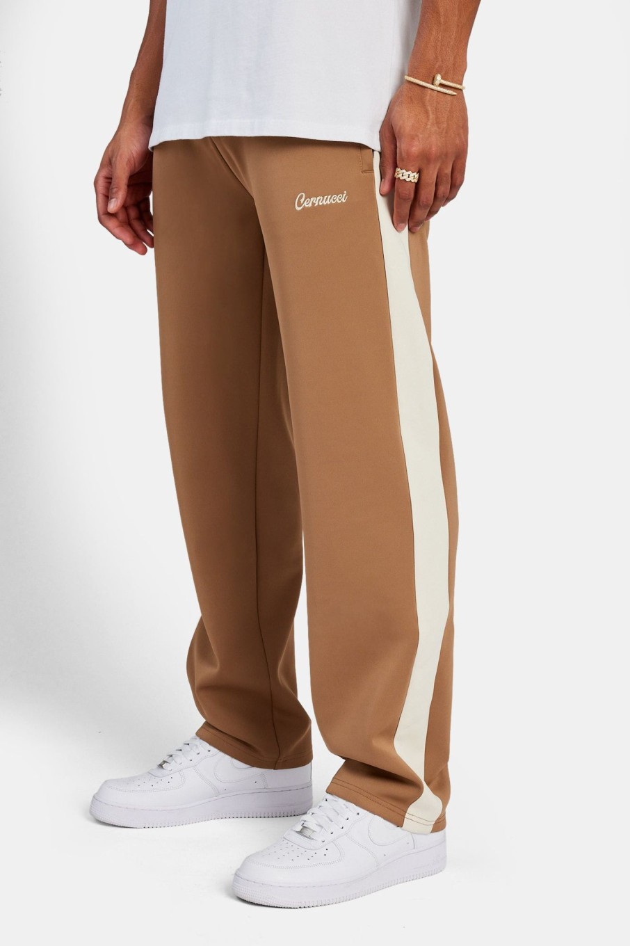 Trousers & Joggers | CLO-BOT-TRO Trousers & Joggers Contrast Panel Track Pant - Taupe