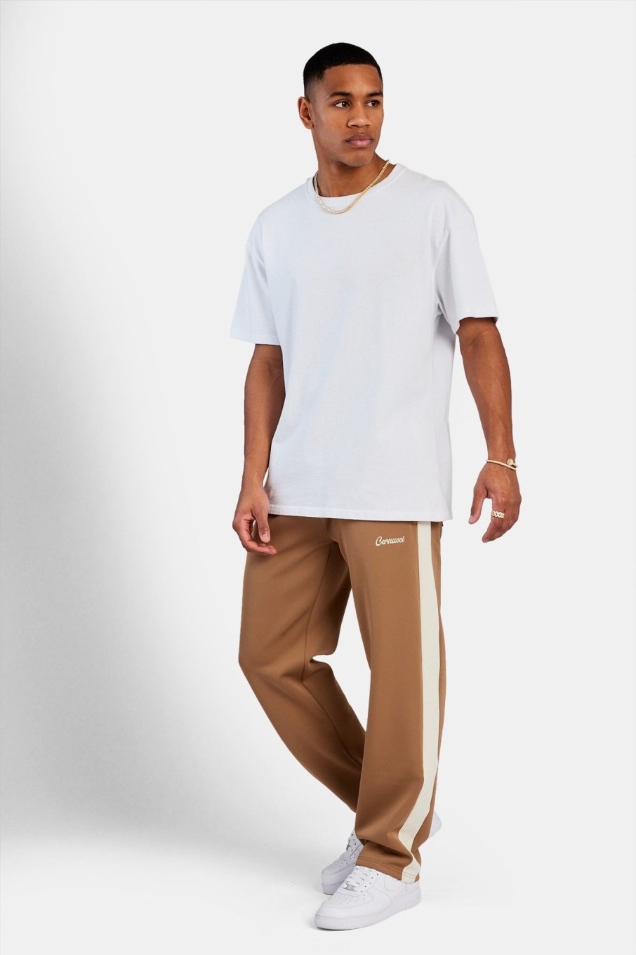 Trousers & Joggers | CLO-BOT-TRO Trousers & Joggers Contrast Panel Track Pant - Taupe