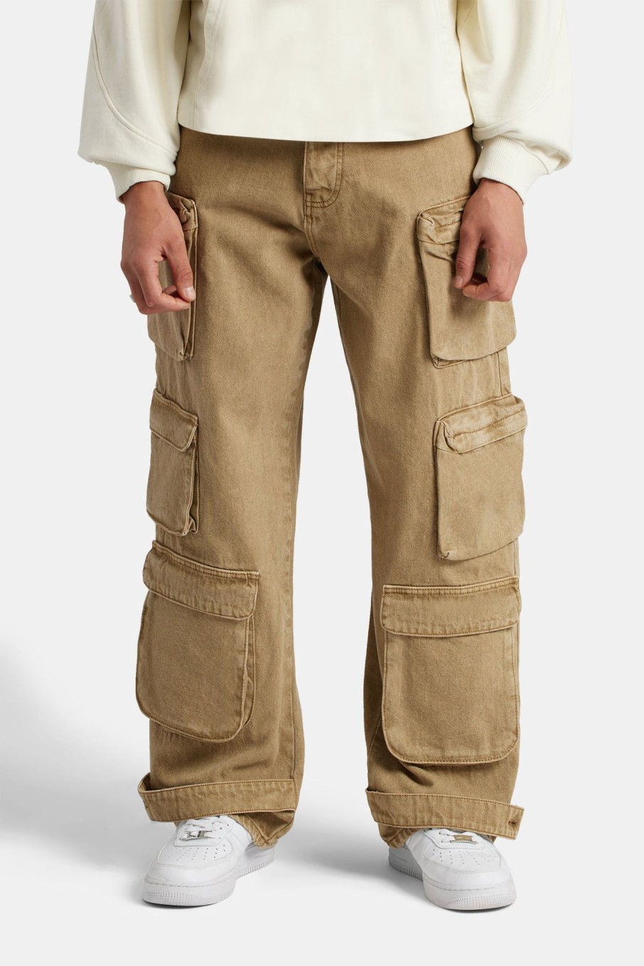 Jeans | CLO-BOT-DEN Jeans Baggy Utility Cargo Jeans - Beige