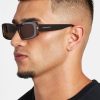 Accessories | CLO-ACC Accessories Chunky Narrow Square Acetate Frame Sunglasses - Brown