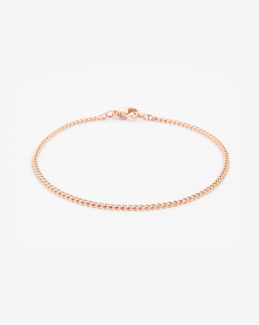 Bracelets & Bangles | JWL-BRA Bracelets & Bangles 2Mm Curb Bracelet - Rose Gold