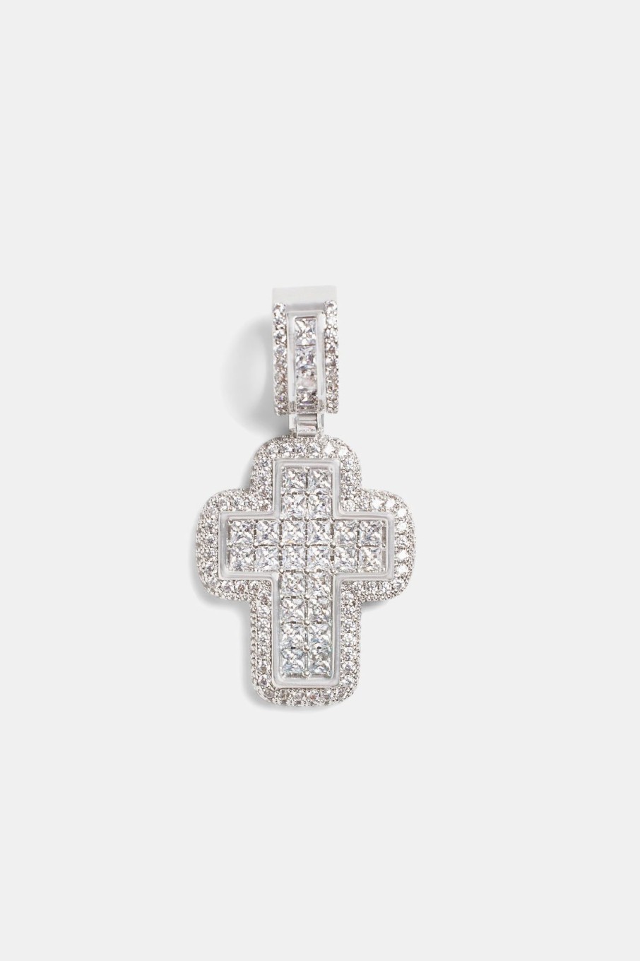 Cross Jewellery | cernucci Cross Jewellery 35Mm Iced Cz Baguette Cross Pendant