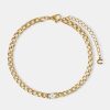 Anklets | cernucci Anklets Iced Cz Gem Cuban Anklet - Gold