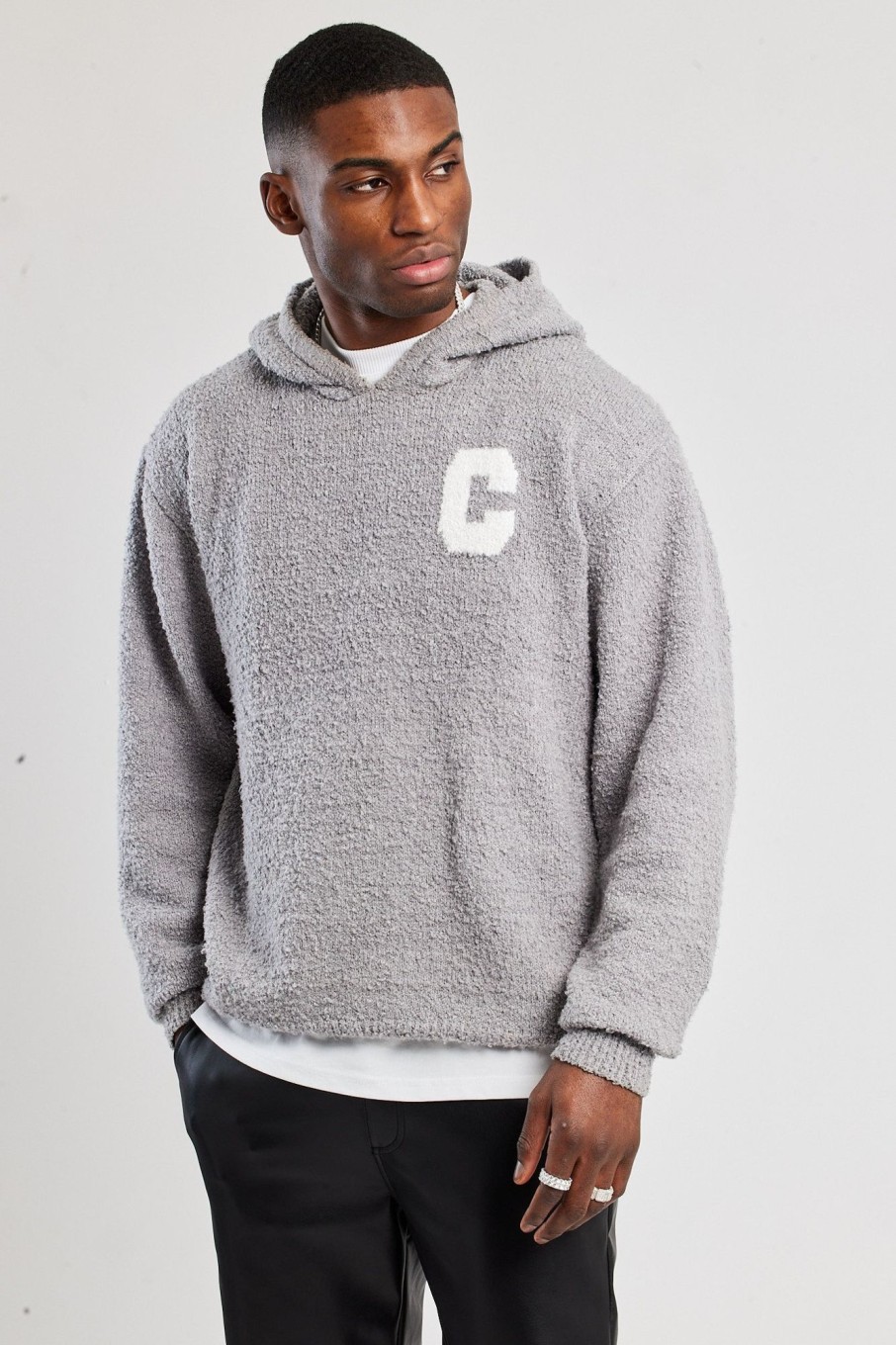 Knitwear | CLO-TOP-HS-KTW-HOOD Knitwear Textured Knitted Hoodie