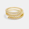 Rings | cernucci Rings Gold Plated 925 10Mm Iced Cz Twist Ring