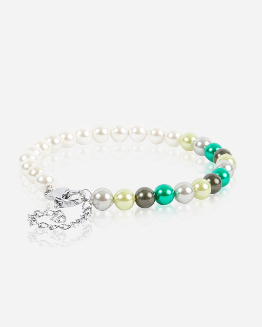 Pearls | JWL-BRA-PRL Pearls 6Mm Pearl Bracelet - Half Green Multi